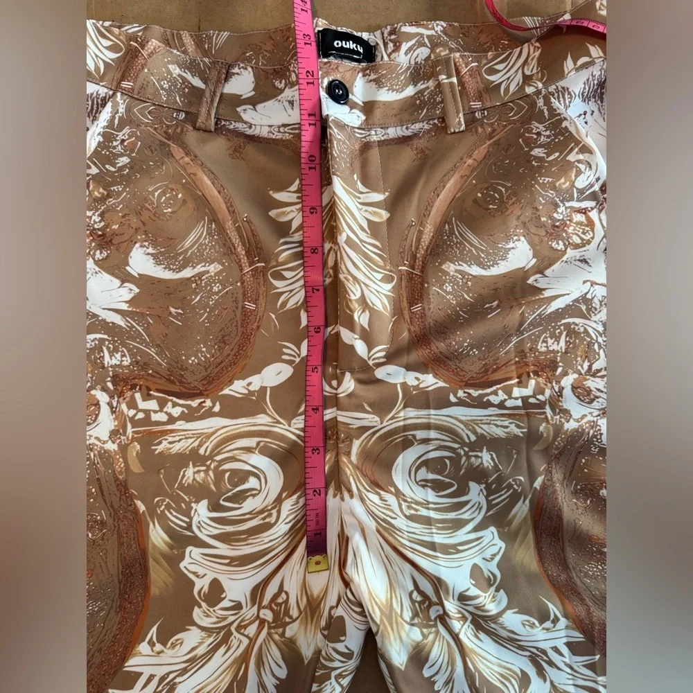 Ouku Men's Ethnic Intricate Disco Pants 60s 70s Bell Western